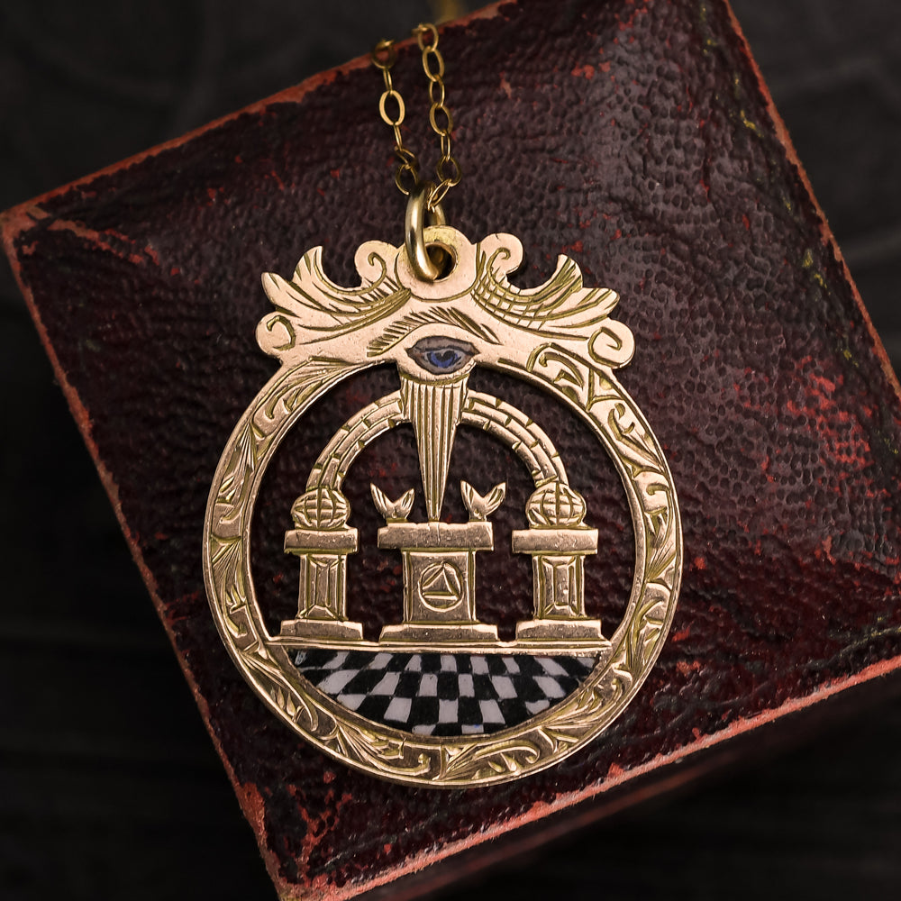 Victorian Enamelled Masonic Pendant
