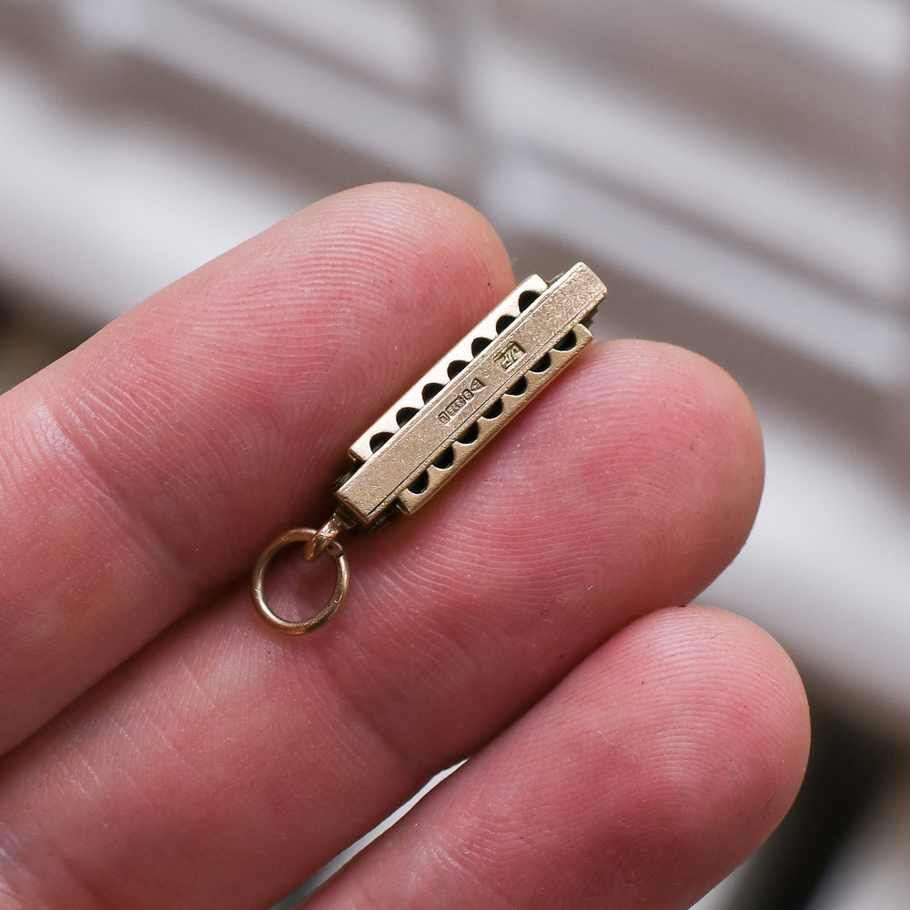 Vintage Gold 'Blues Harp' (Harmonica) Charm