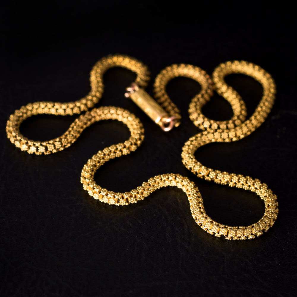Georgian 18k Gold Flower Link Chain