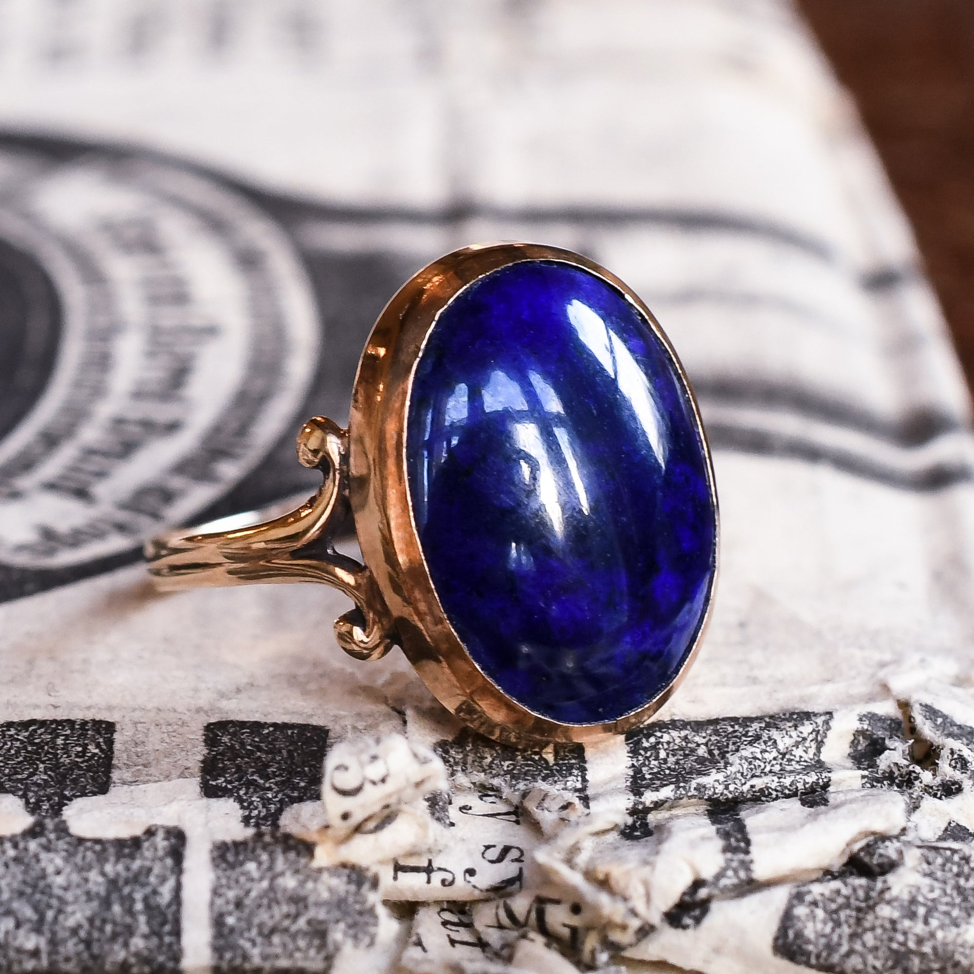 Victorian Lapis Lazuli Cabochon Ring – Butter Lane Antiques