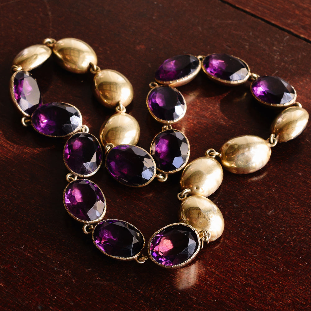 Georgian Amethyst Paste Rivière Necklace