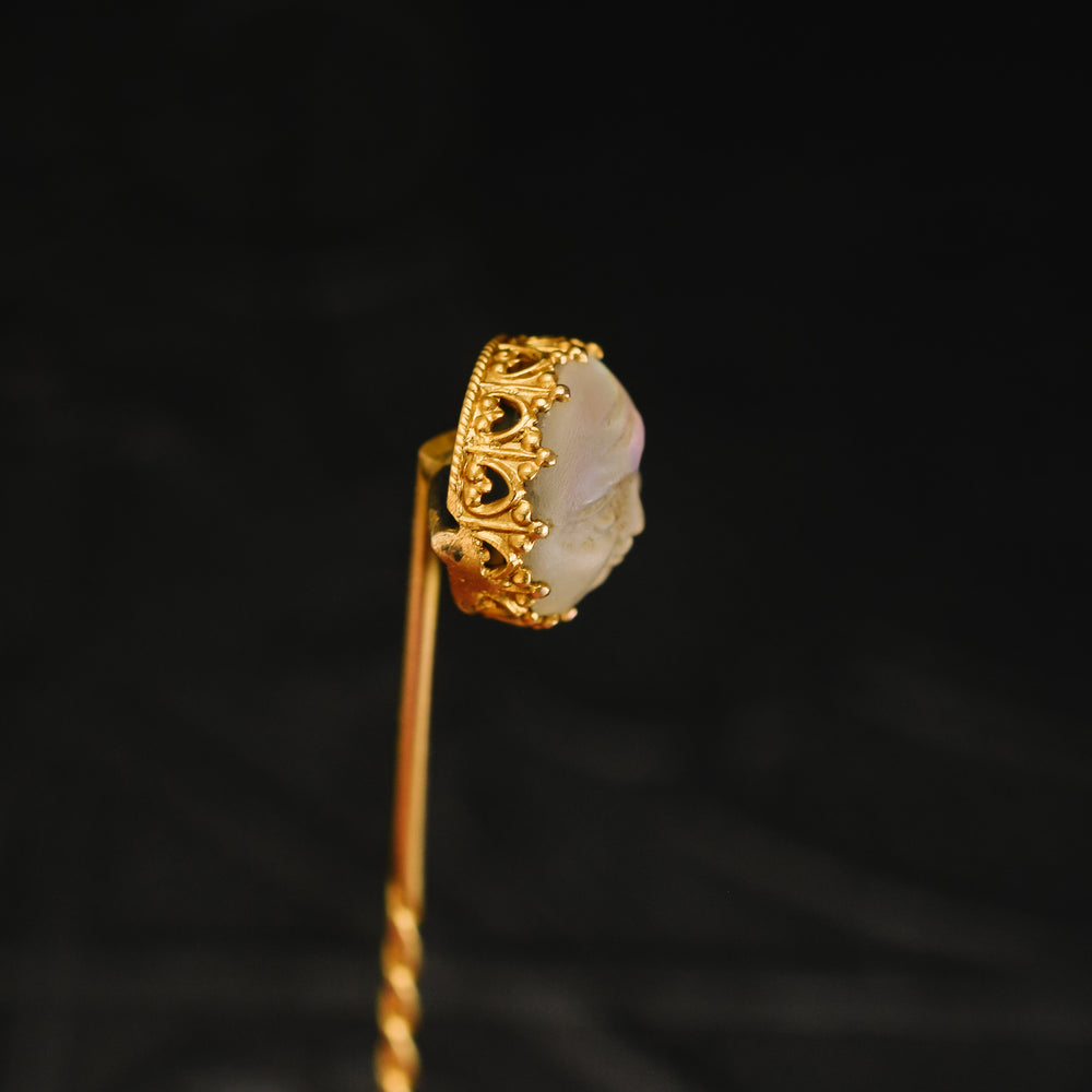 Victorian Man In The Moonstone Stick Pin