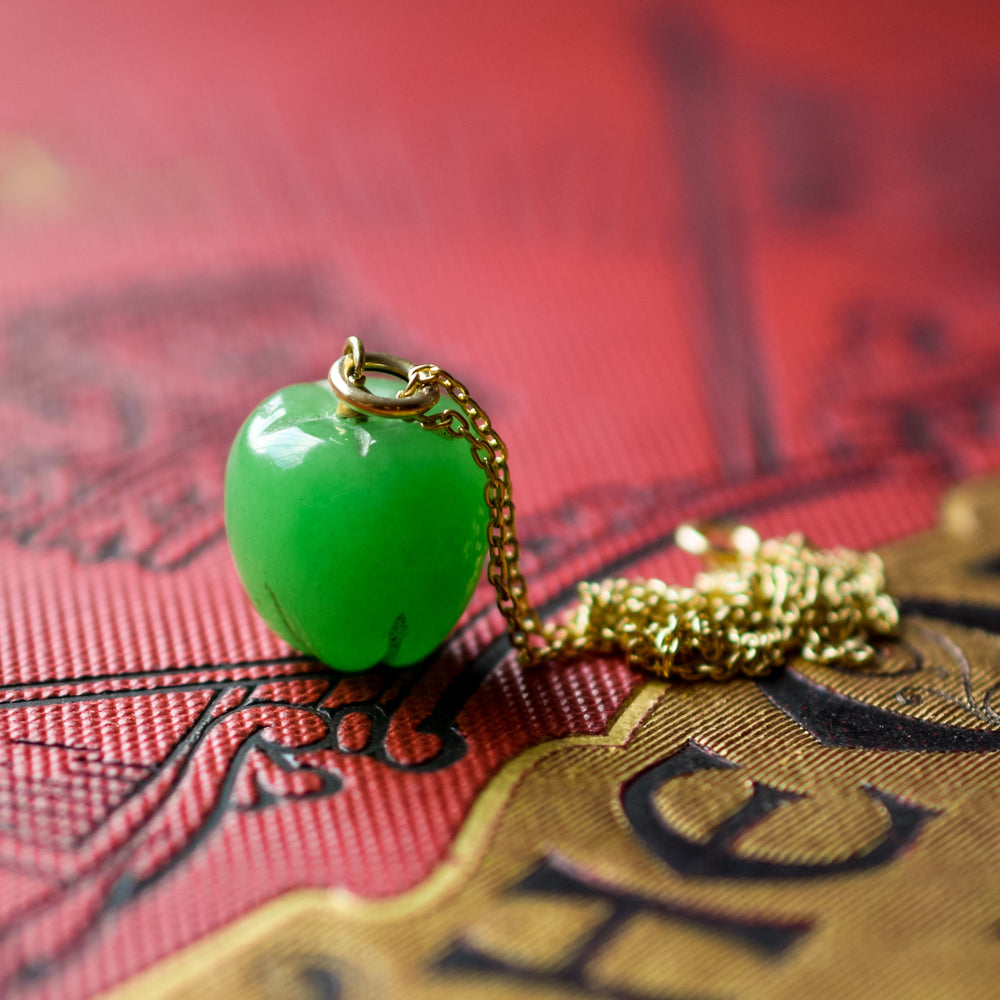 Victorian Jade Green Apple Pendant