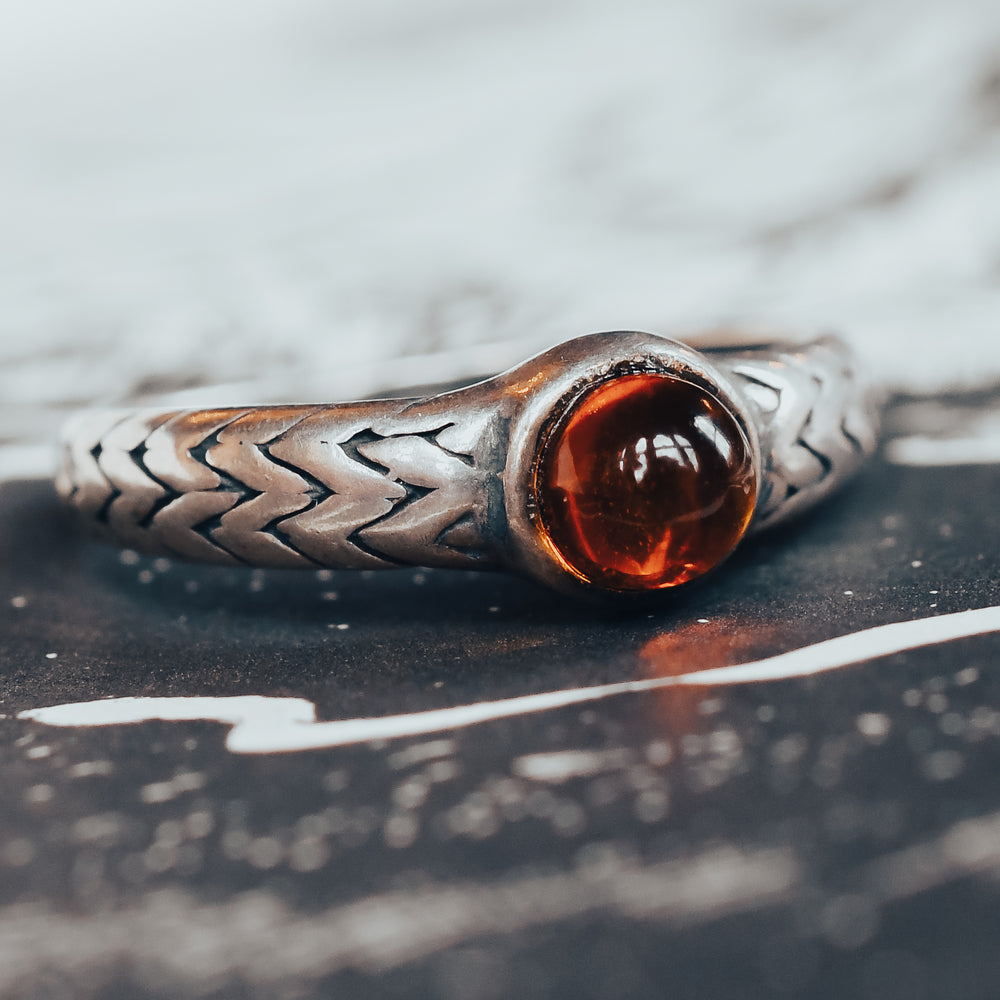 Art Deco Amber Solitaire Ring
