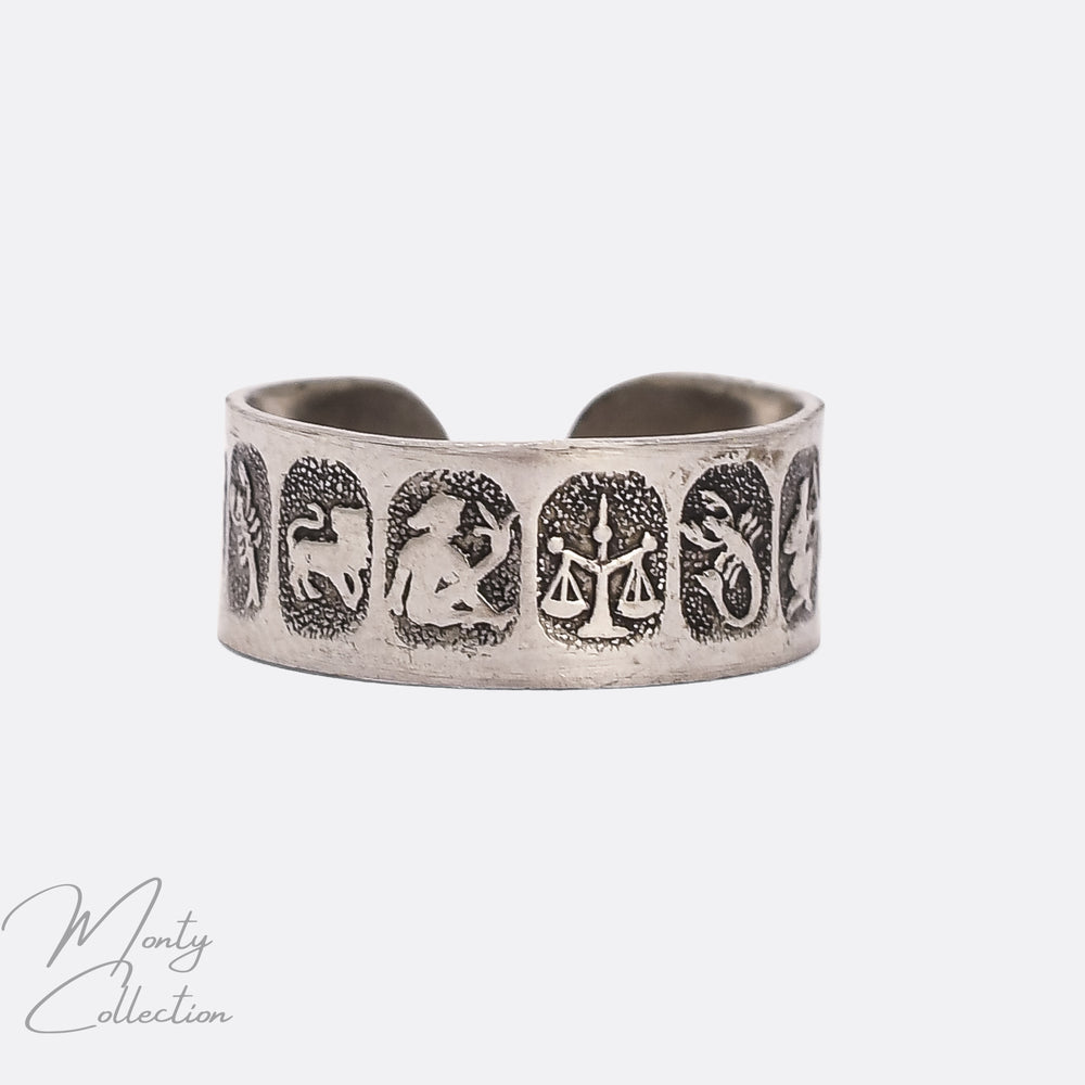 1930s Steel Zodiac Ring