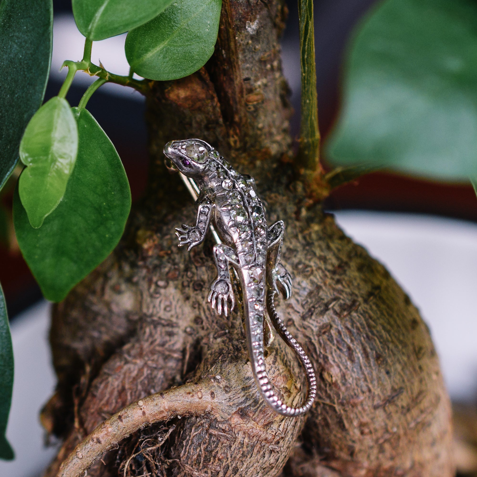 Diamond Lizard Victorian Diamond Lizard Brooch – Butter Lane Antiques