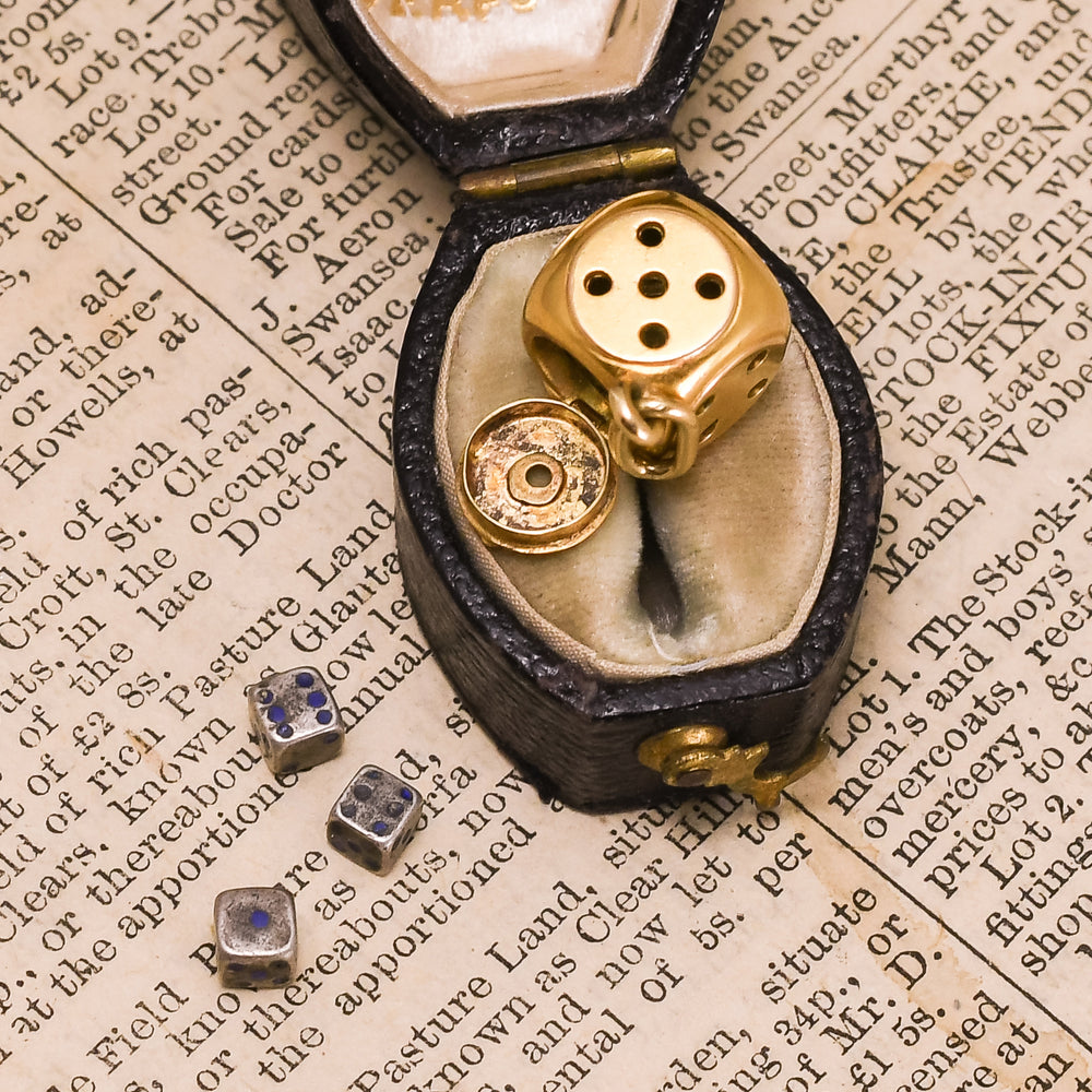 Late Victorian Dice Within a Die Charm Pendant