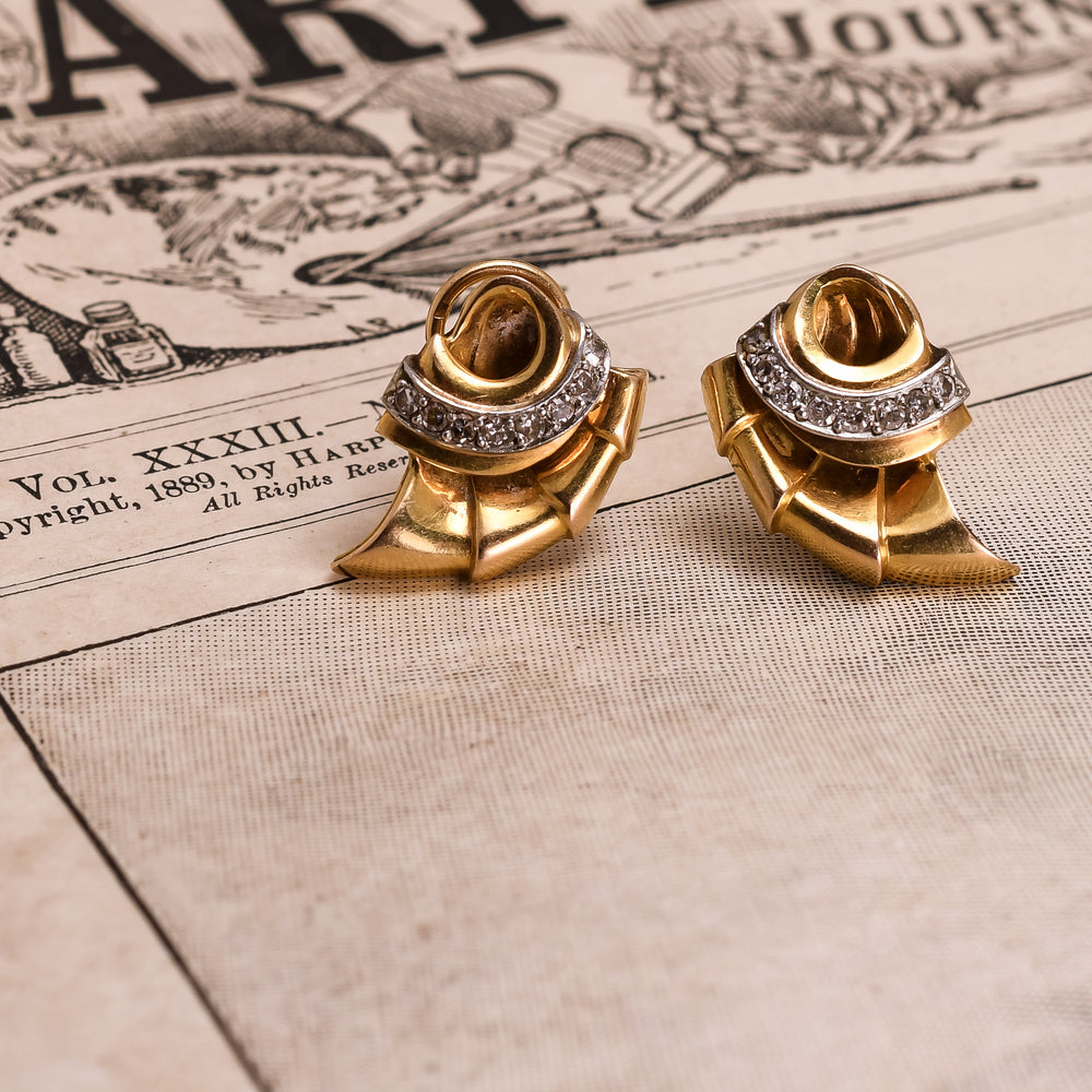 1980s Modernist Dragon Wing Earrings