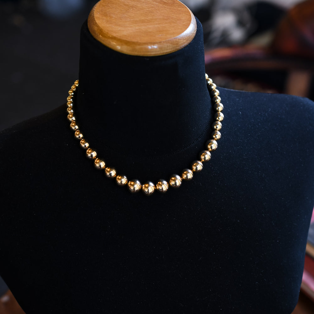 Vintage 18k Gold Bead Necklace