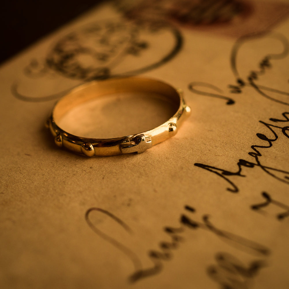Victorian 18k Gold Rosary Ring