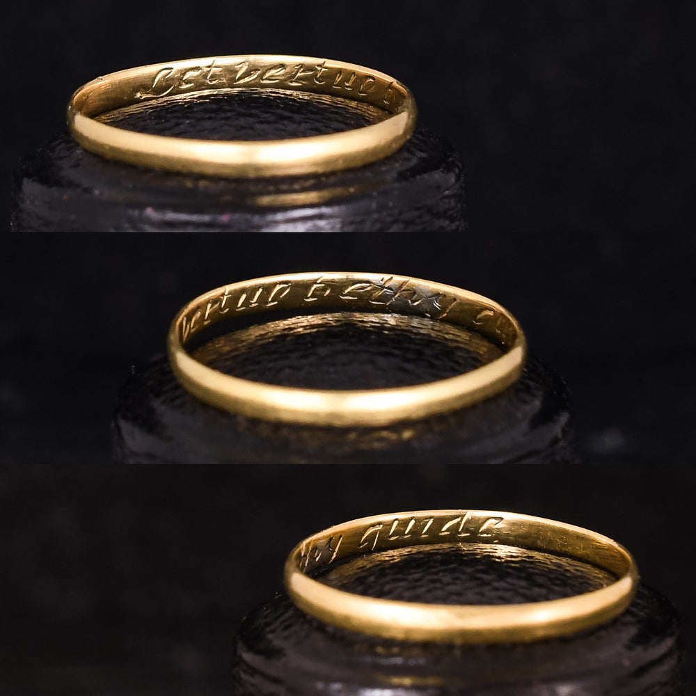 18th Century Gold Posy Ring Let Virtue Be Thy Guide