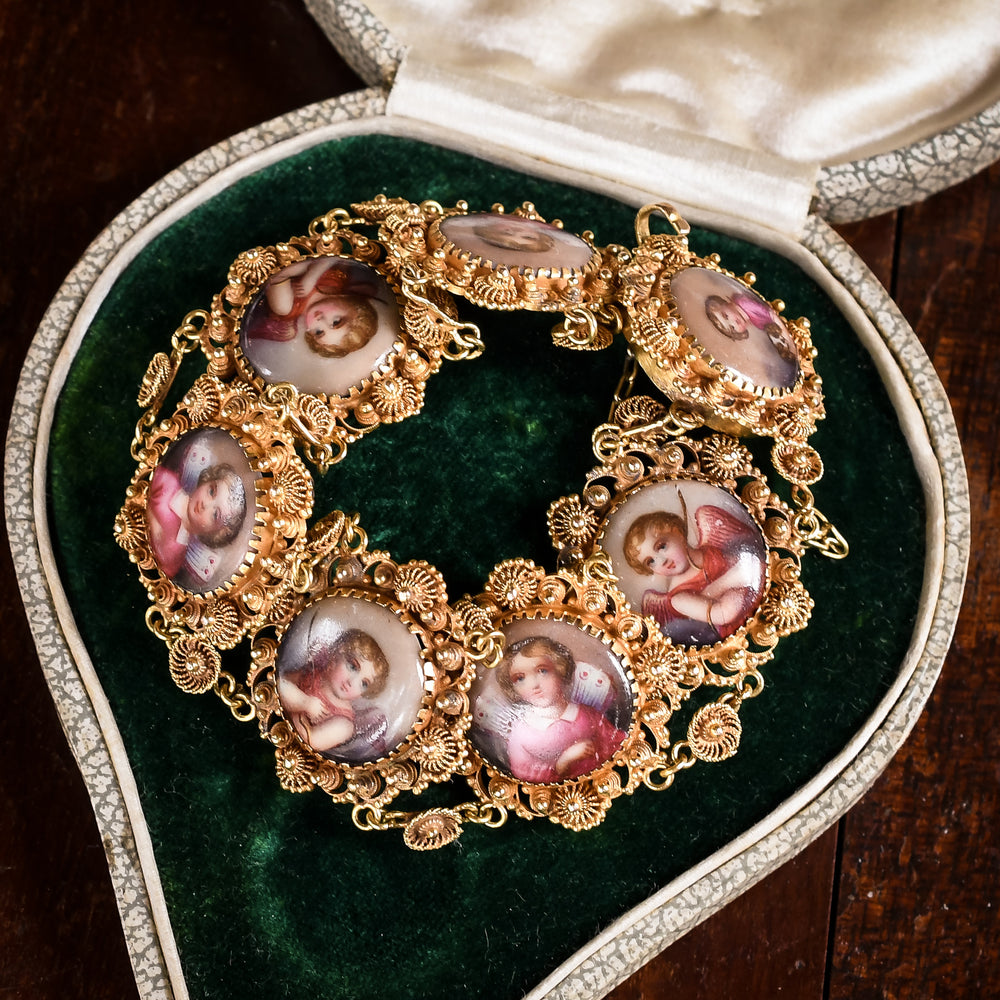 Regency Period Enamel Portrait Bracelet