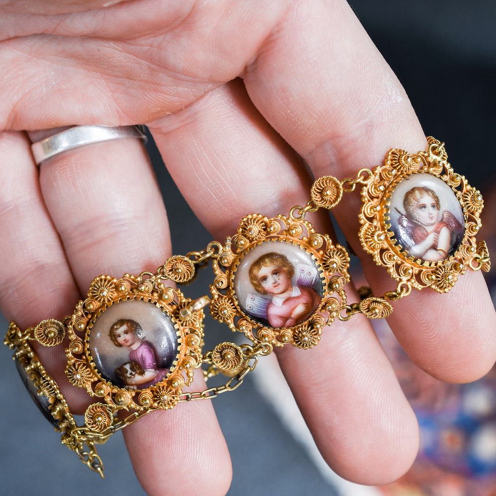Regency Period Enamel Portrait Bracelet