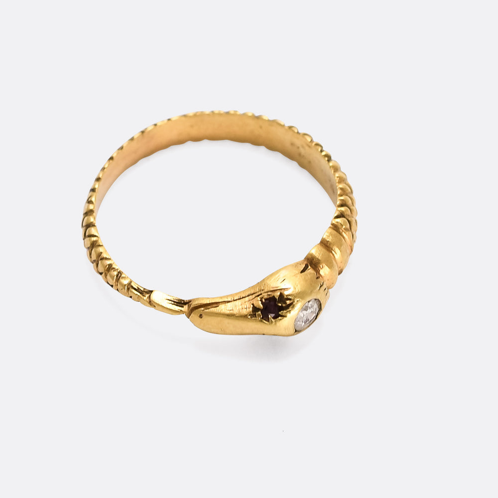 Edwardian Diamond Ouroboros Ring