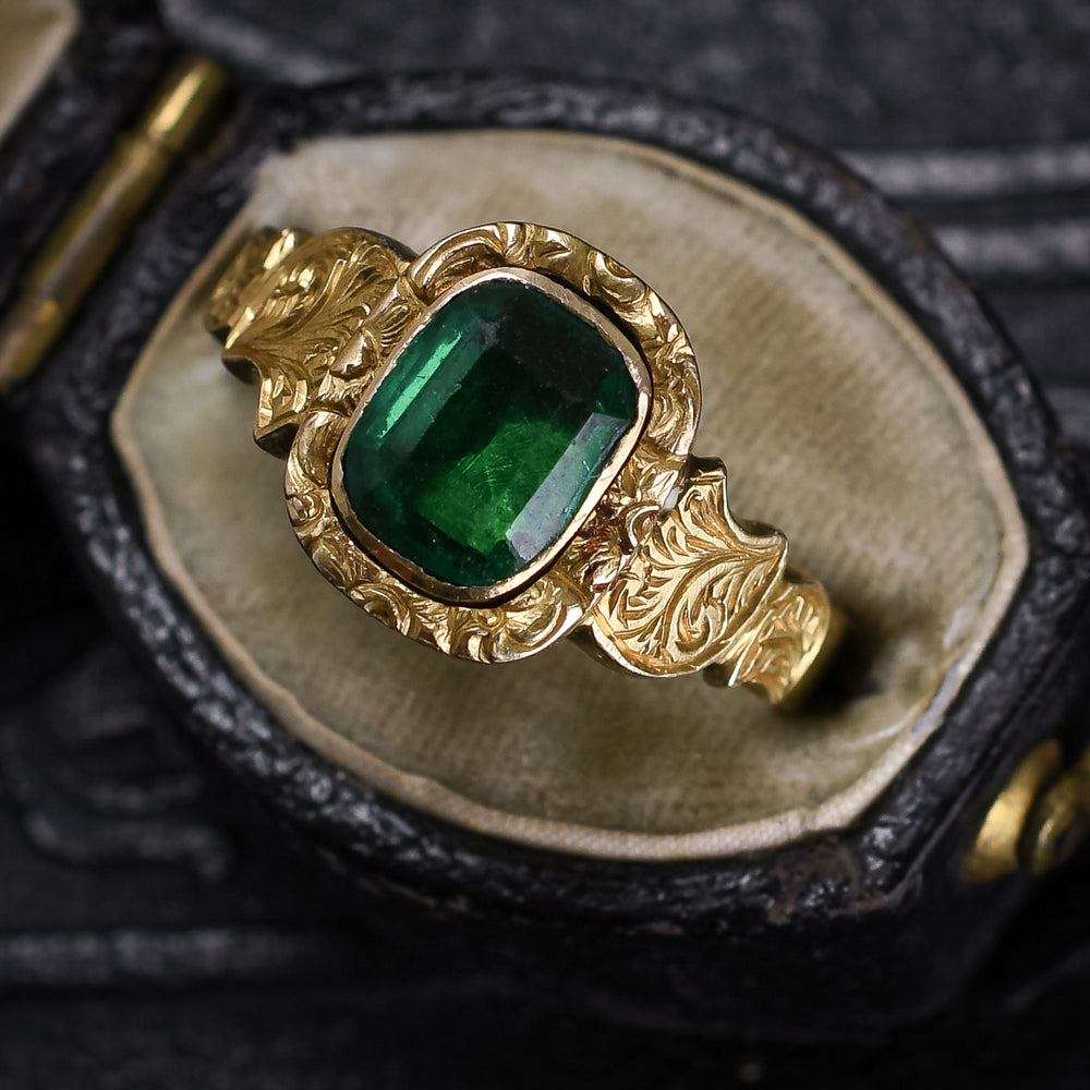 Georgian Emerald Paste Single-Stone Ring