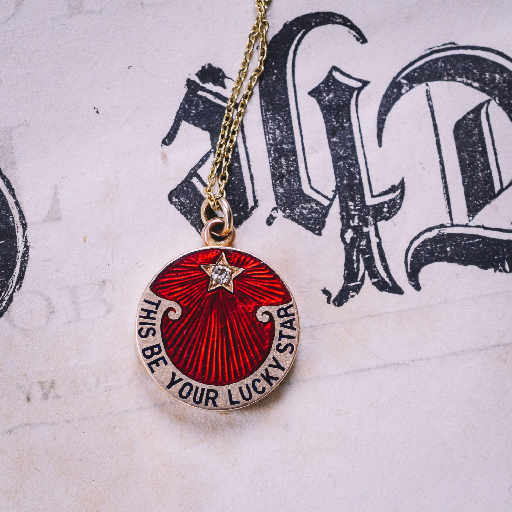 Victorian THIS BE YOUR LUCKY STAR Locket Butter Lane Antiques