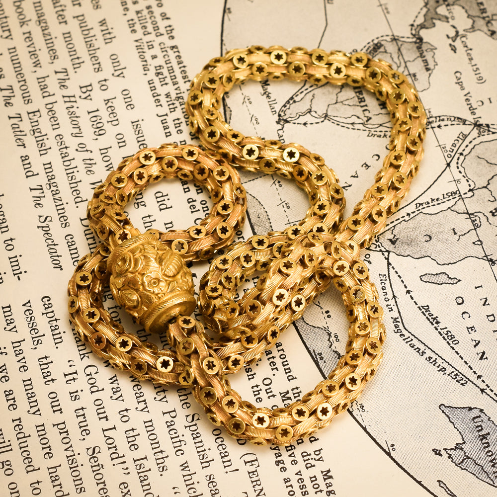 Georgian 15k Gold Star-Link Chain