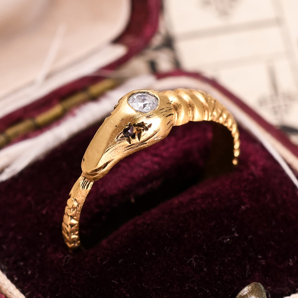 Edwardian Diamond Ouroboros Ring