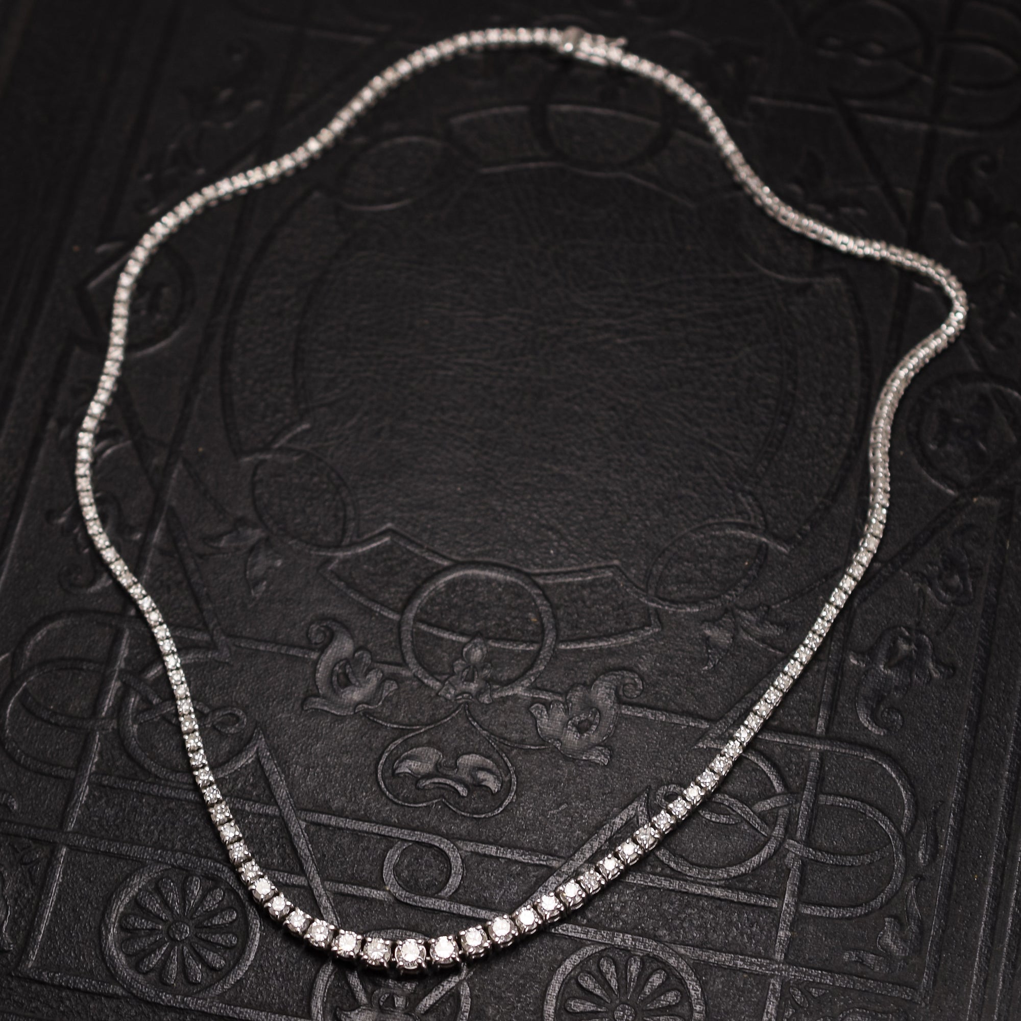 Modern Carat Diamond Tennis Necklace – Butter Lane Antiques