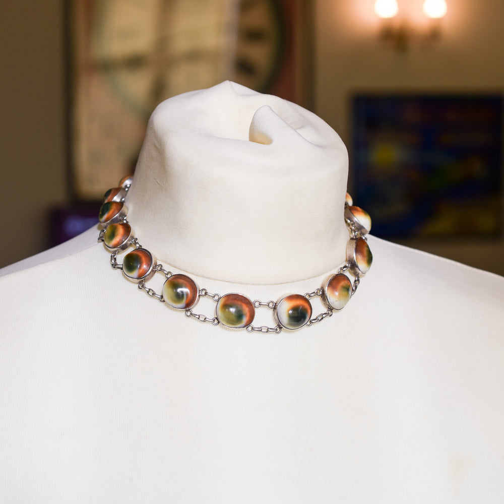 Victorian Cat's Eye Operculum Riviere Neckalce