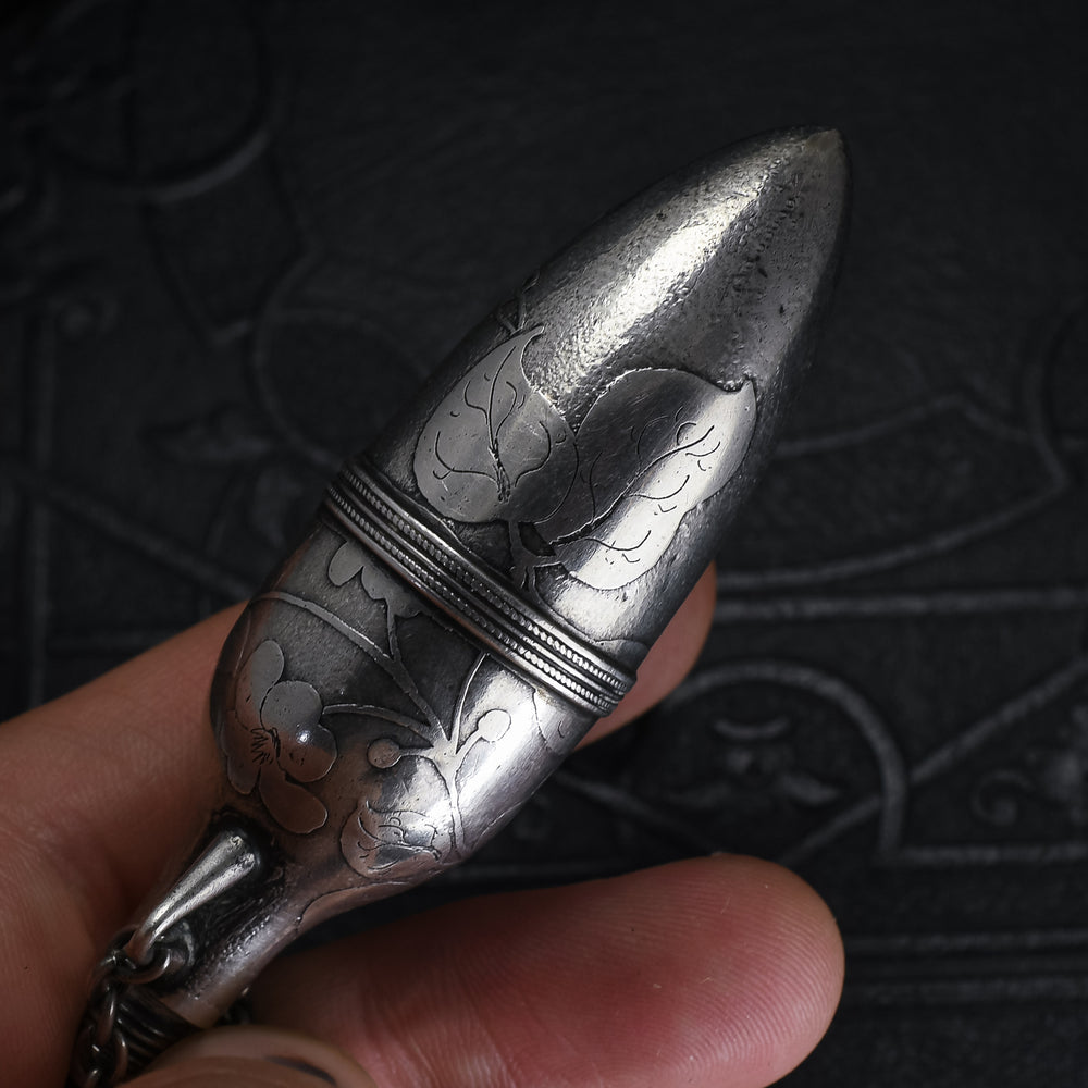 Victorian Silver Amphora Scent Bottle Pendant