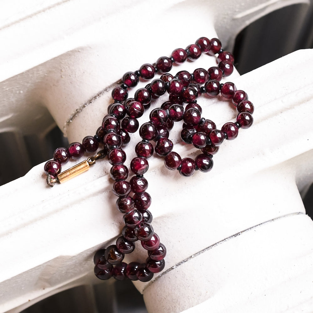 Victorian Garnet Bead Necklace