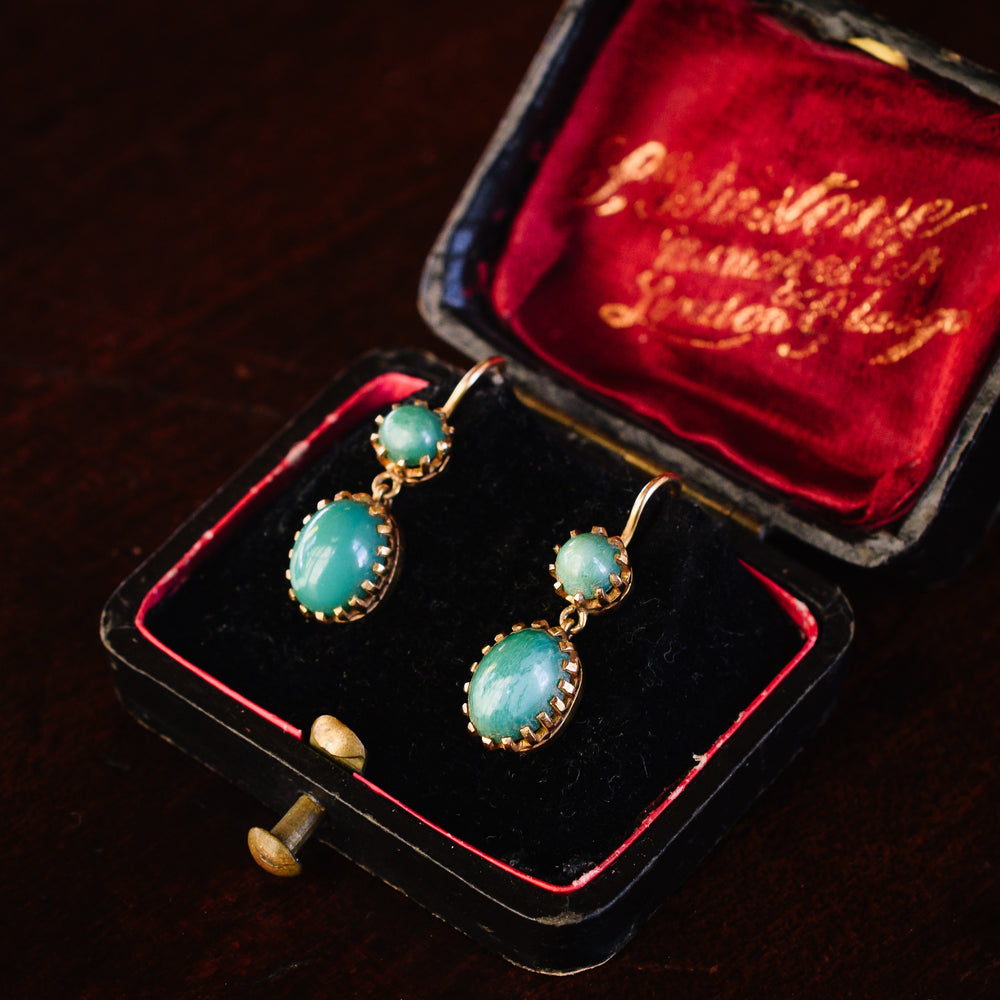 Late Victorian Turquoise Earrings