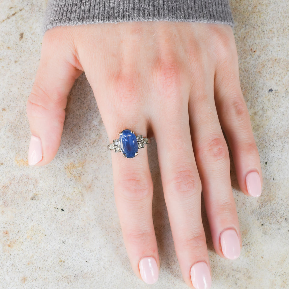 Mid-Century 7.28ct Ceylon Sapphire Solitaire Ring