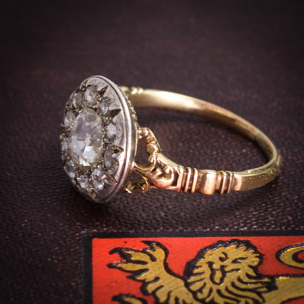 Georgian Rose Cut Diamond Cluster Ring