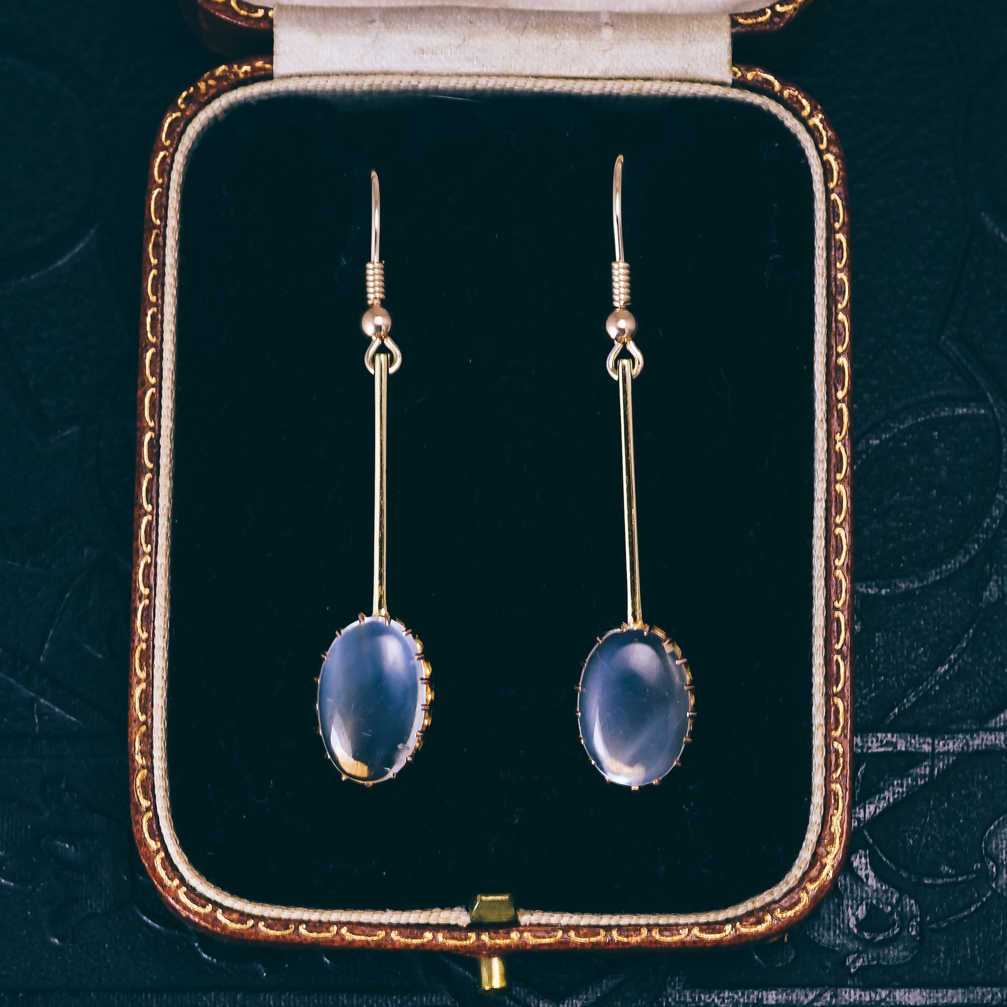 Victorian Moonstone Drop Earrings Butter Lane Antiques