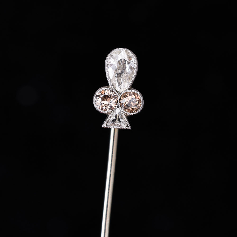 Late Victorian Diamond Clubs Stick Pin
