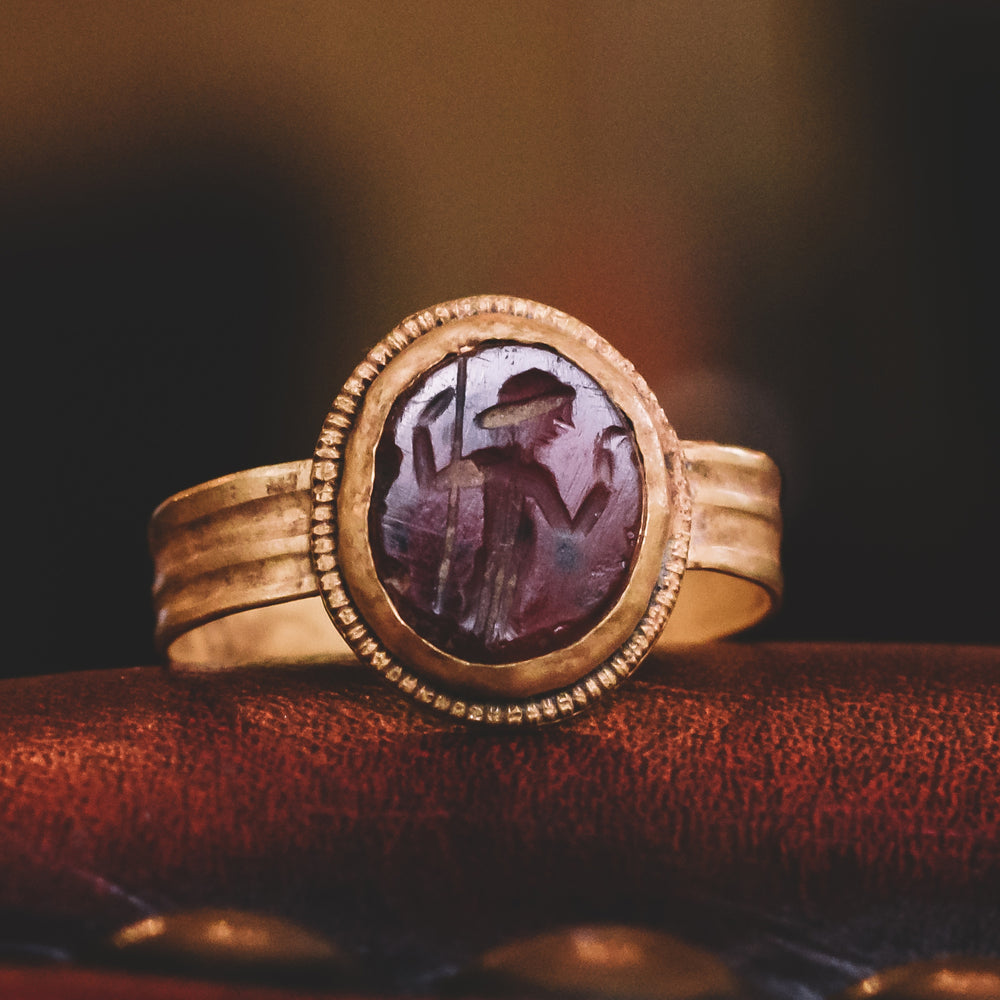 Ancient Roman Dionysus Intaglio Ring