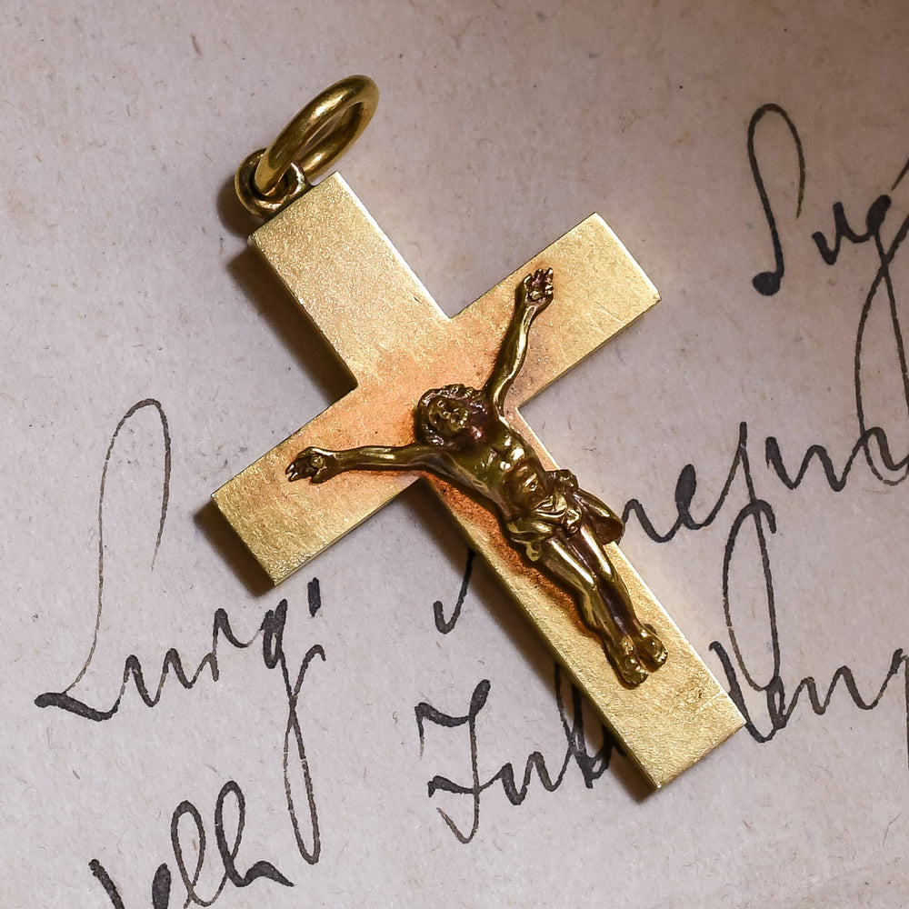 Mid Victorian Crucifix Locket Pendant