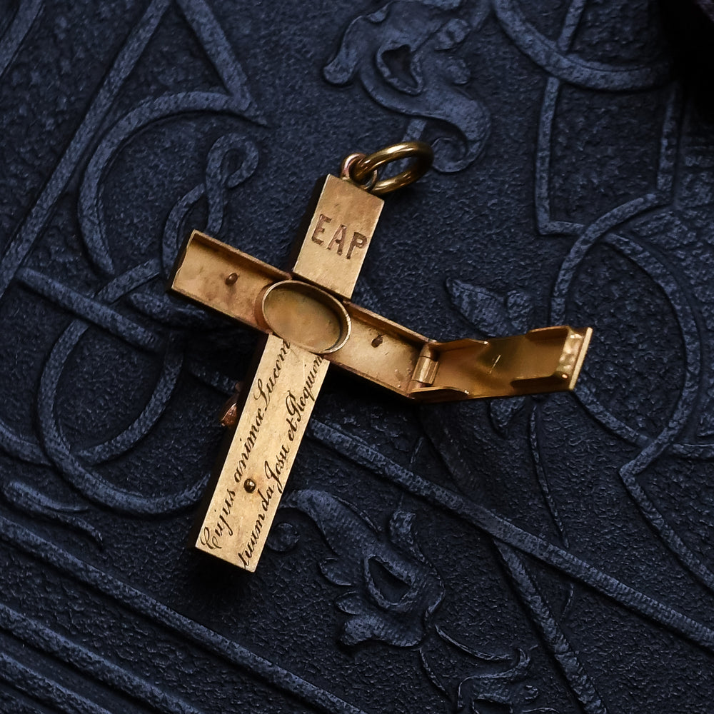 Mid Victorian Crucifix Locket Pendant