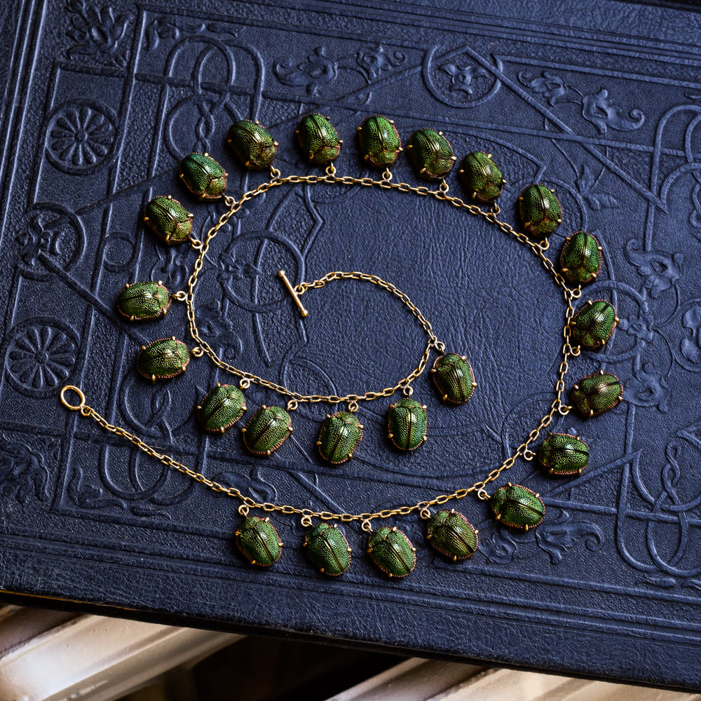 19th Century Egyptian Revival Scarab Necklace