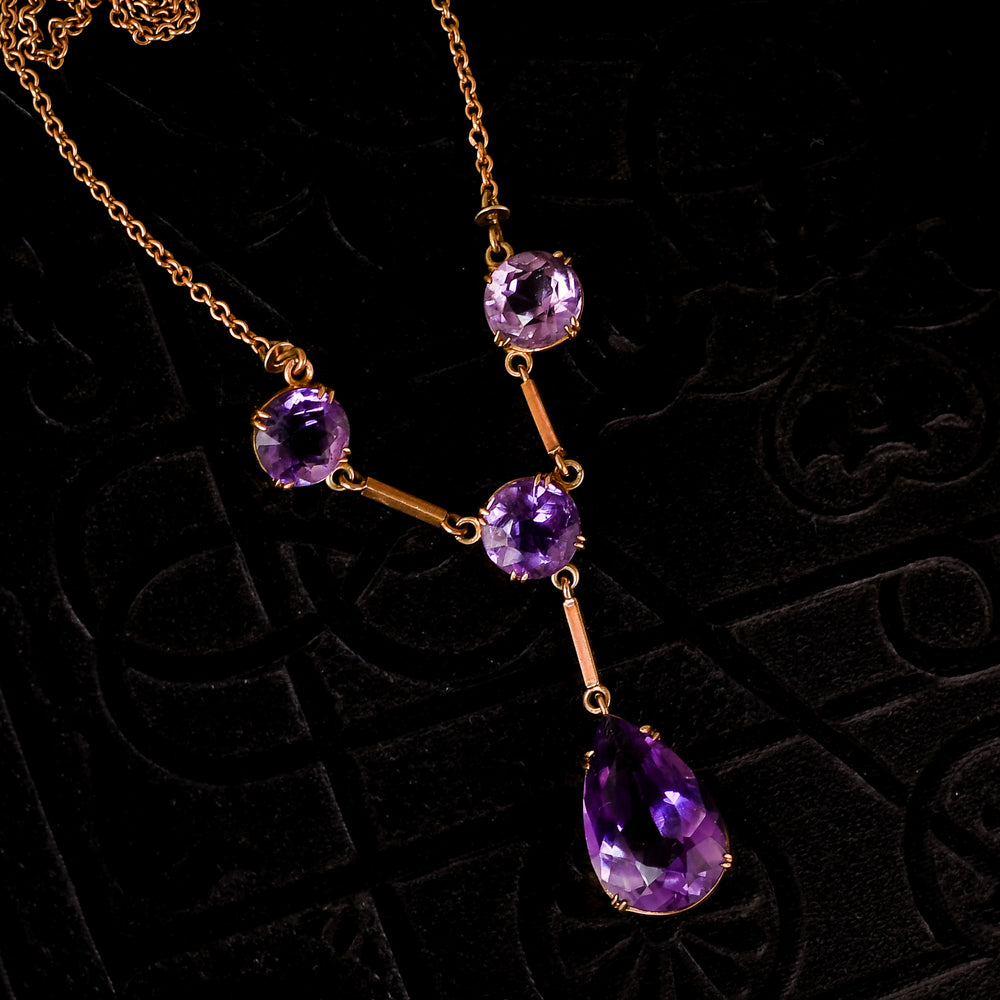 Victorian Four Amethyst Necklace