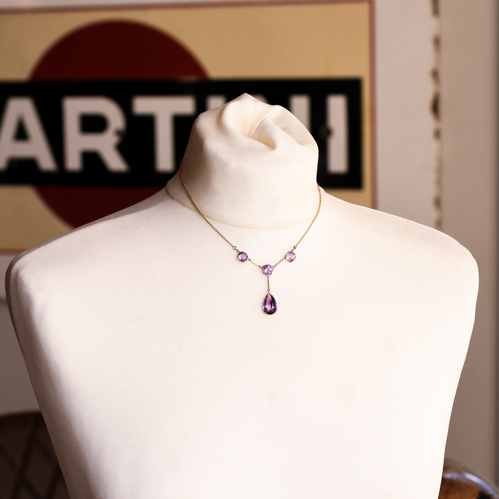 Victorian Four Amethyst Necklace