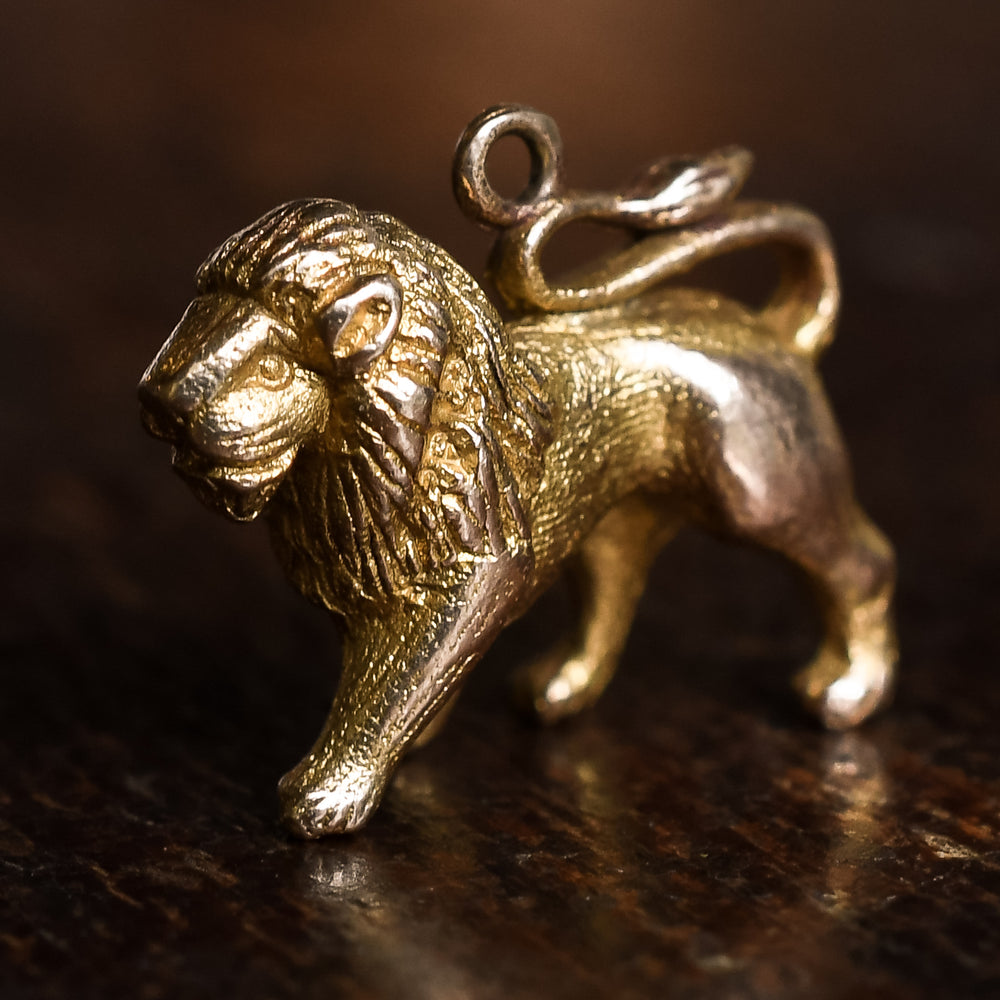 1950s Gold Leo Lion Charm