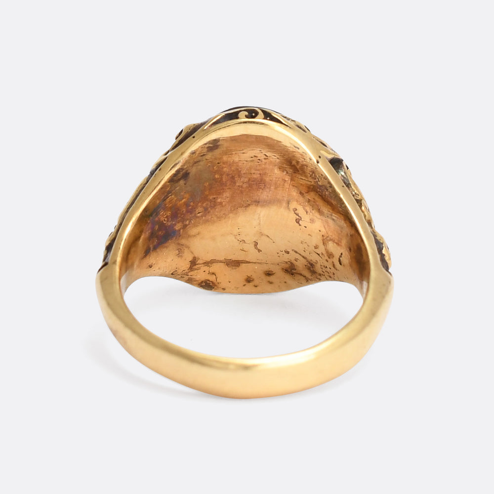 Victorian Flamingo Intaglio Signet Ring