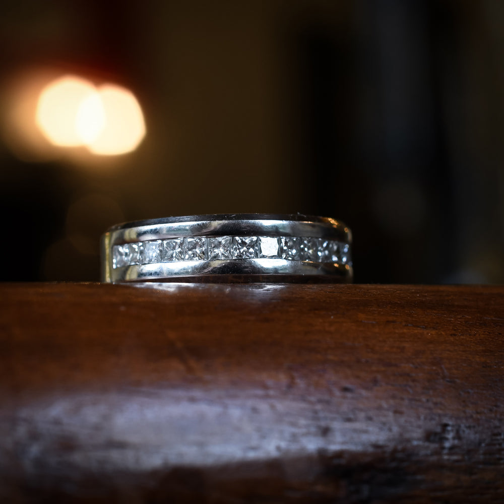 Contemporary Princess Cut Diamond Wedding Ring