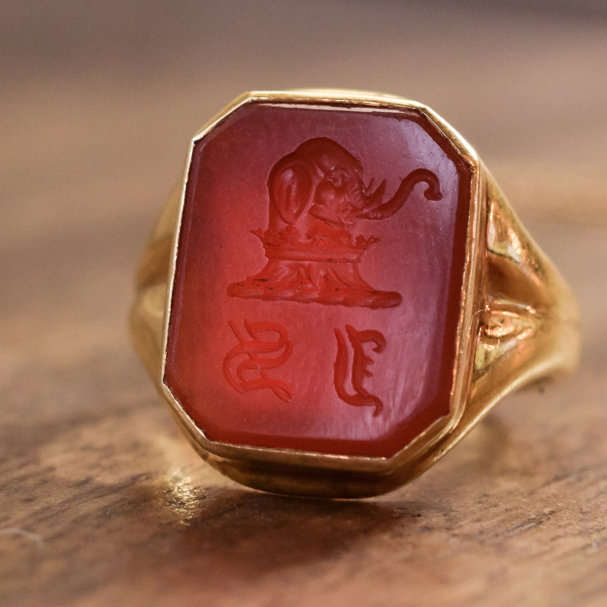 Elephant signet ring hotsell