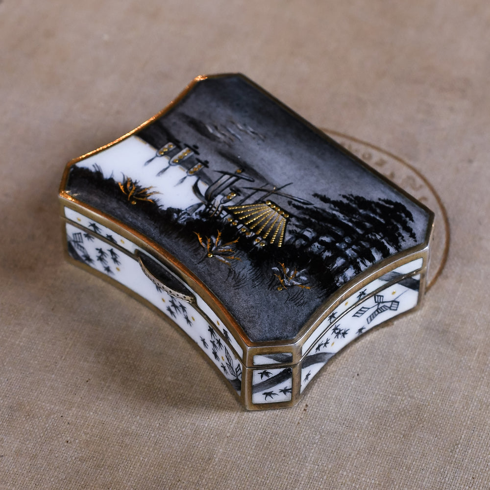 19th Century Aesthetic Movement Silver & Enamel Box