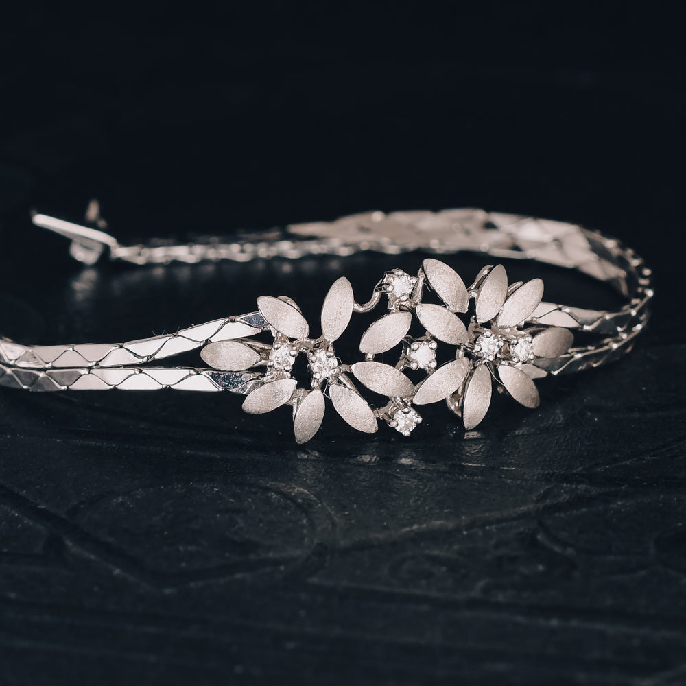 Contemporary Diamond Flower Bracelet