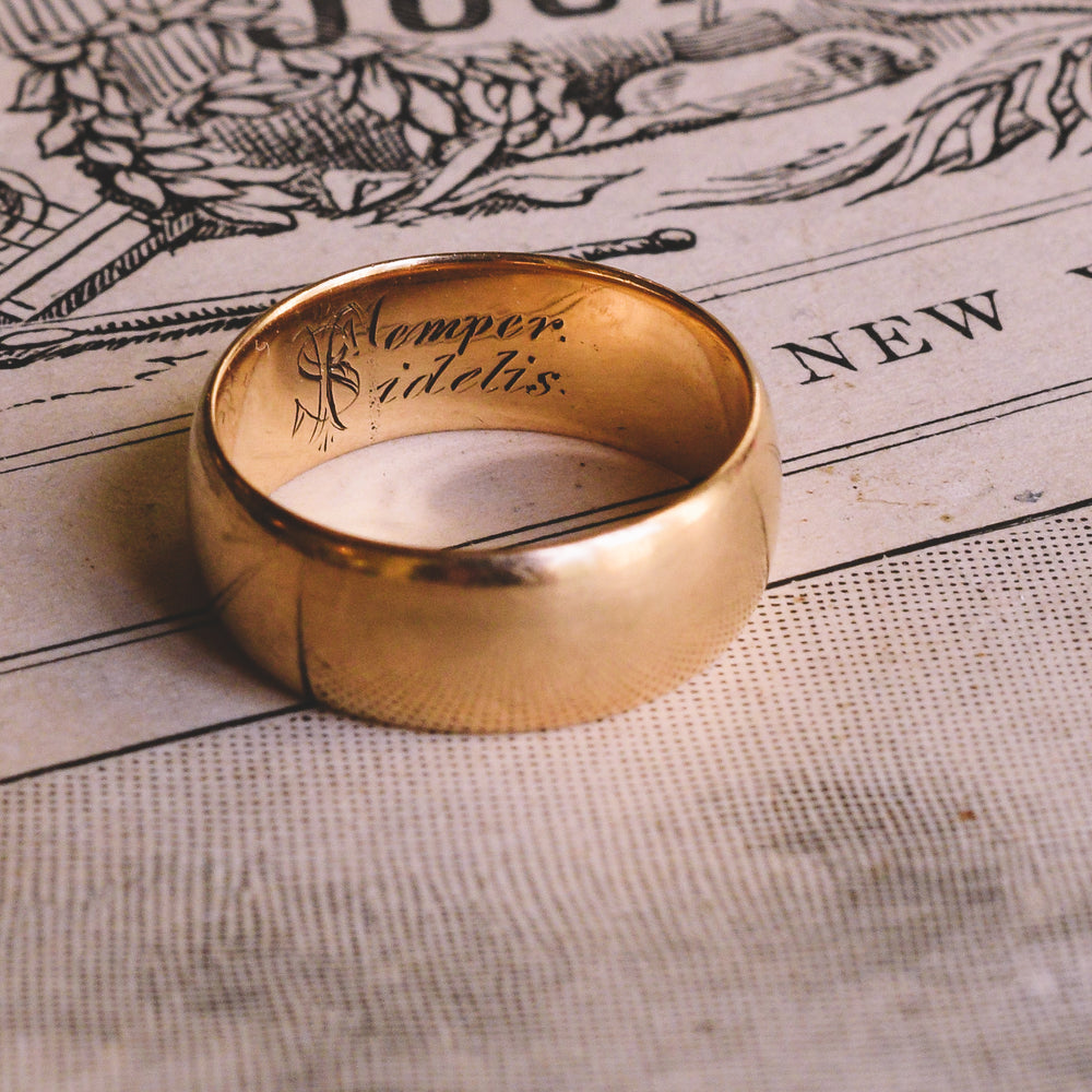 Early Victorian Semper Fidelis Wedding Band