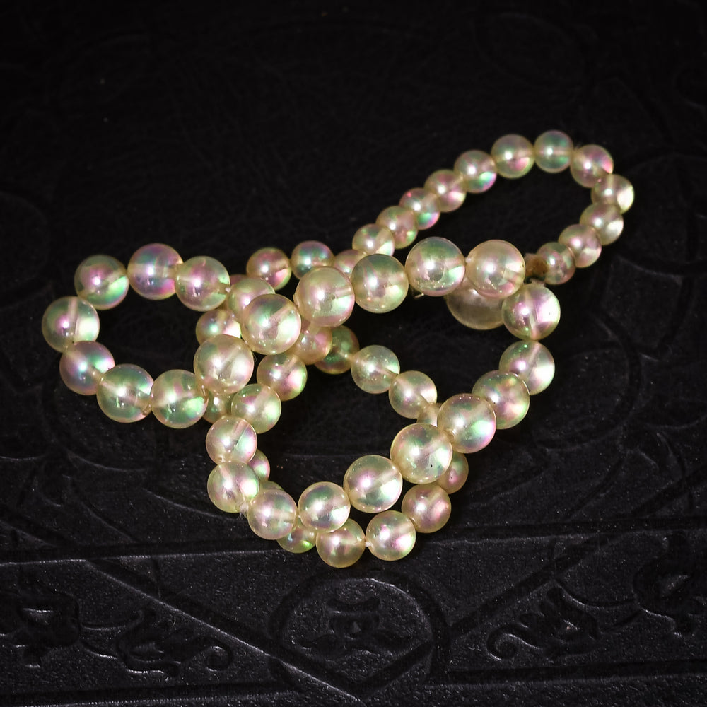 Art Deco Opalescent Glass Bead Necklace