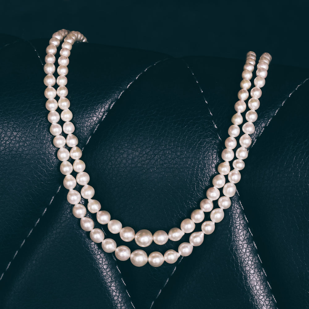 Vintage Double String Pearl Necklace