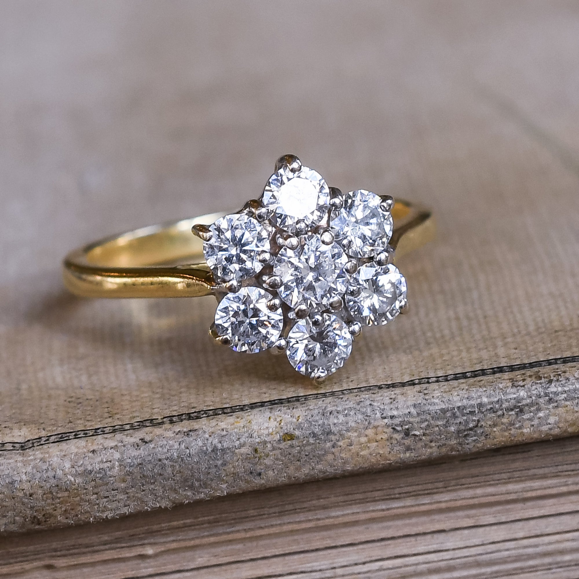 9ct White Gold Diamond Flower Cluster Ring | Angus & Coote