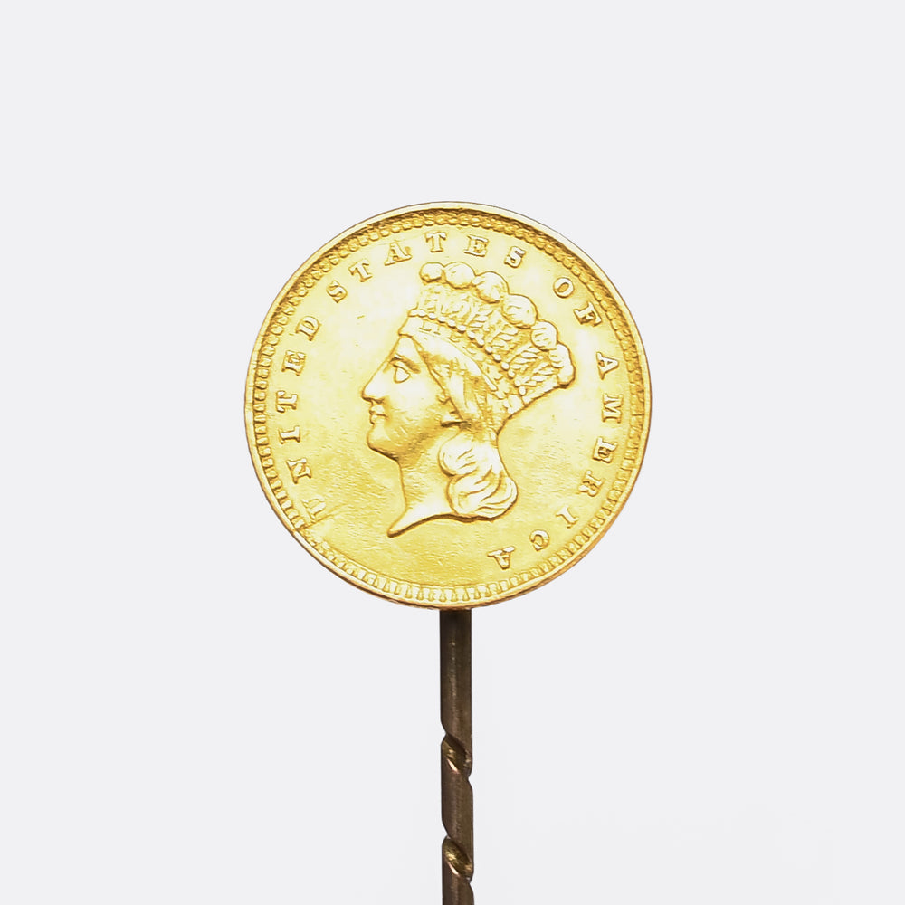1857 Gold Liberty Dollar Stick Pin