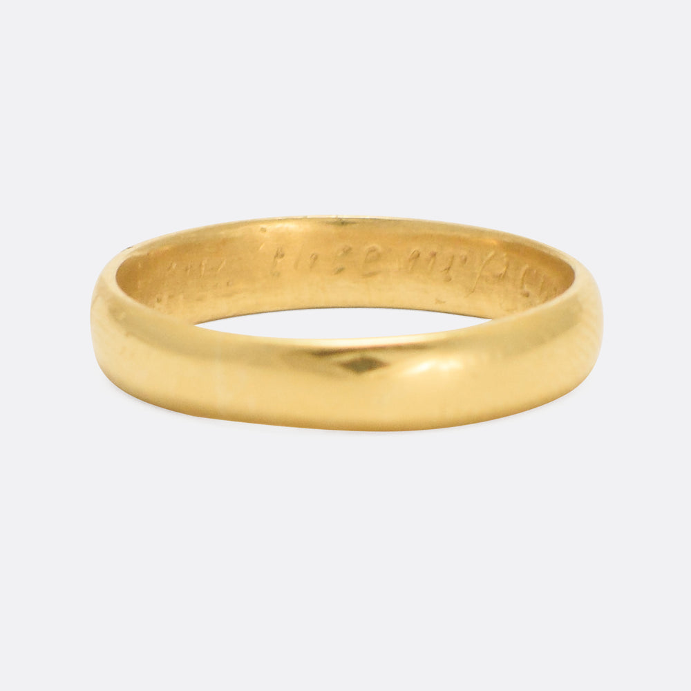 18th Century Gold Posy Ring In Christ & Thee My Comfort Bee