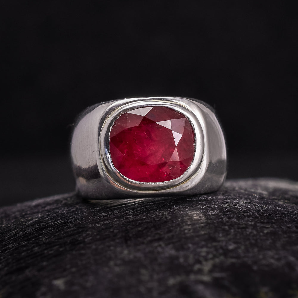 Mid-Century 5.59ct Burma Ruby Signet Ring